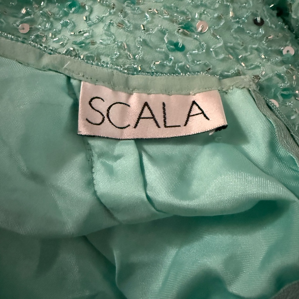 Scala Aqua Beaded Halter Dress - Picture 7 of 8